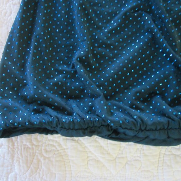 Cache Top XL Blue Teal Polka Dot Crossover Neckline Sleeveless - Picture 4 of 6